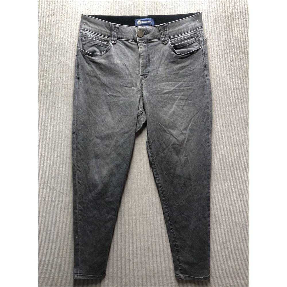 Democracy AbSolution Skinny Jeans Women 10 Gray Distressed Well Worn Stretch
